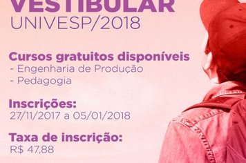 Inscrições para o vestibular da UNIVESP em Itaí estão abertas para os cursos de Engenharia de Produção e Pedagogia