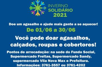  Fundo Social de Itaí inicia a campanha “Inverno Solidário 2021”