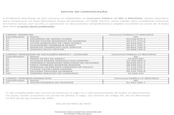 EDITAL DE CONVOCAÇÃO